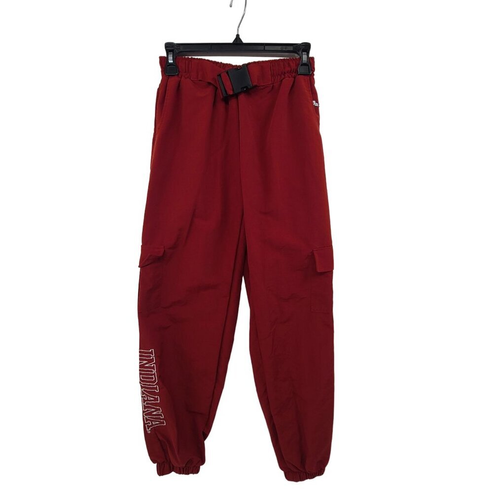 Indiana University Track Jogger Pants with Elastic Waist and Belt